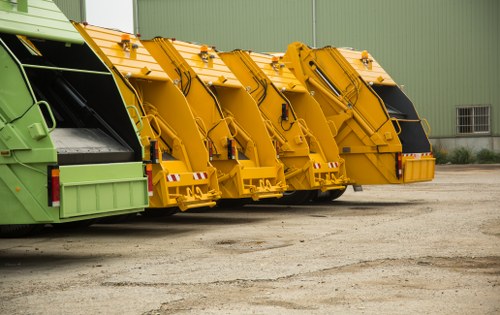 Waste management trucks in Mottingham
